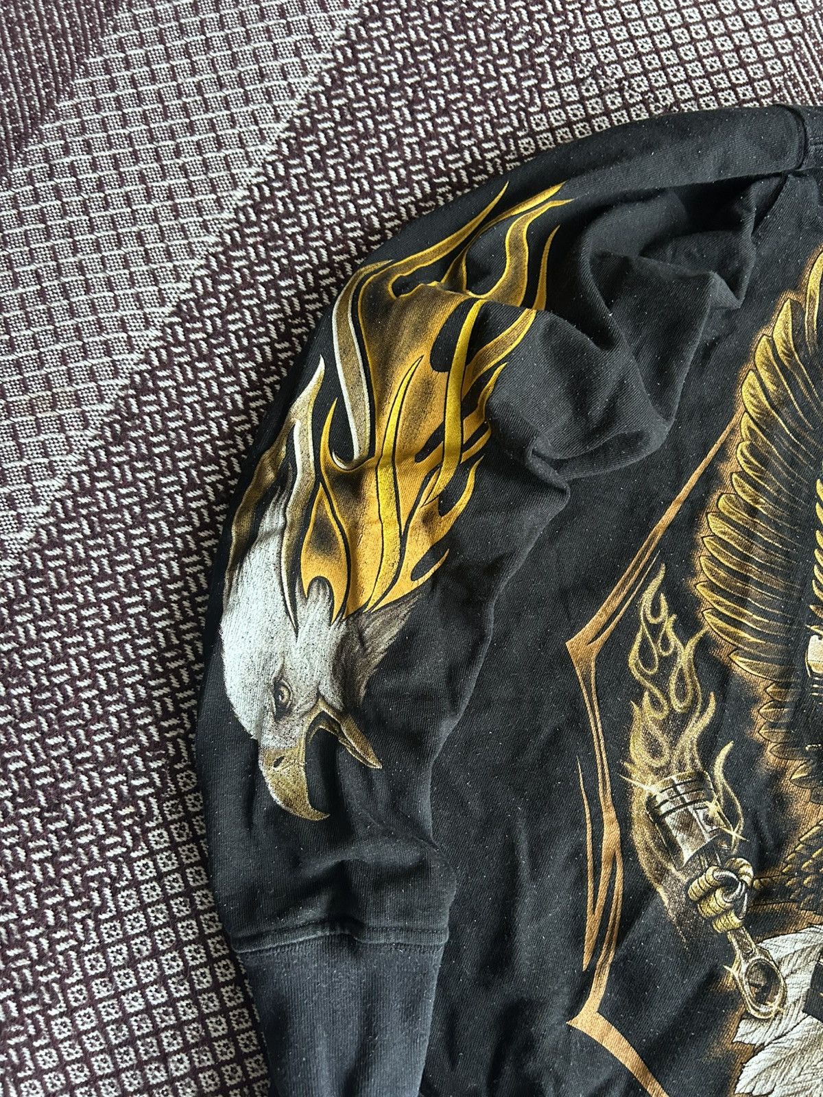 Japanese Brand Vintage Flame Eagle Print Streetwear Zip Hoodie Y2K Size S Size US S / EU 44-46 / 1 - 4 Thumbnail