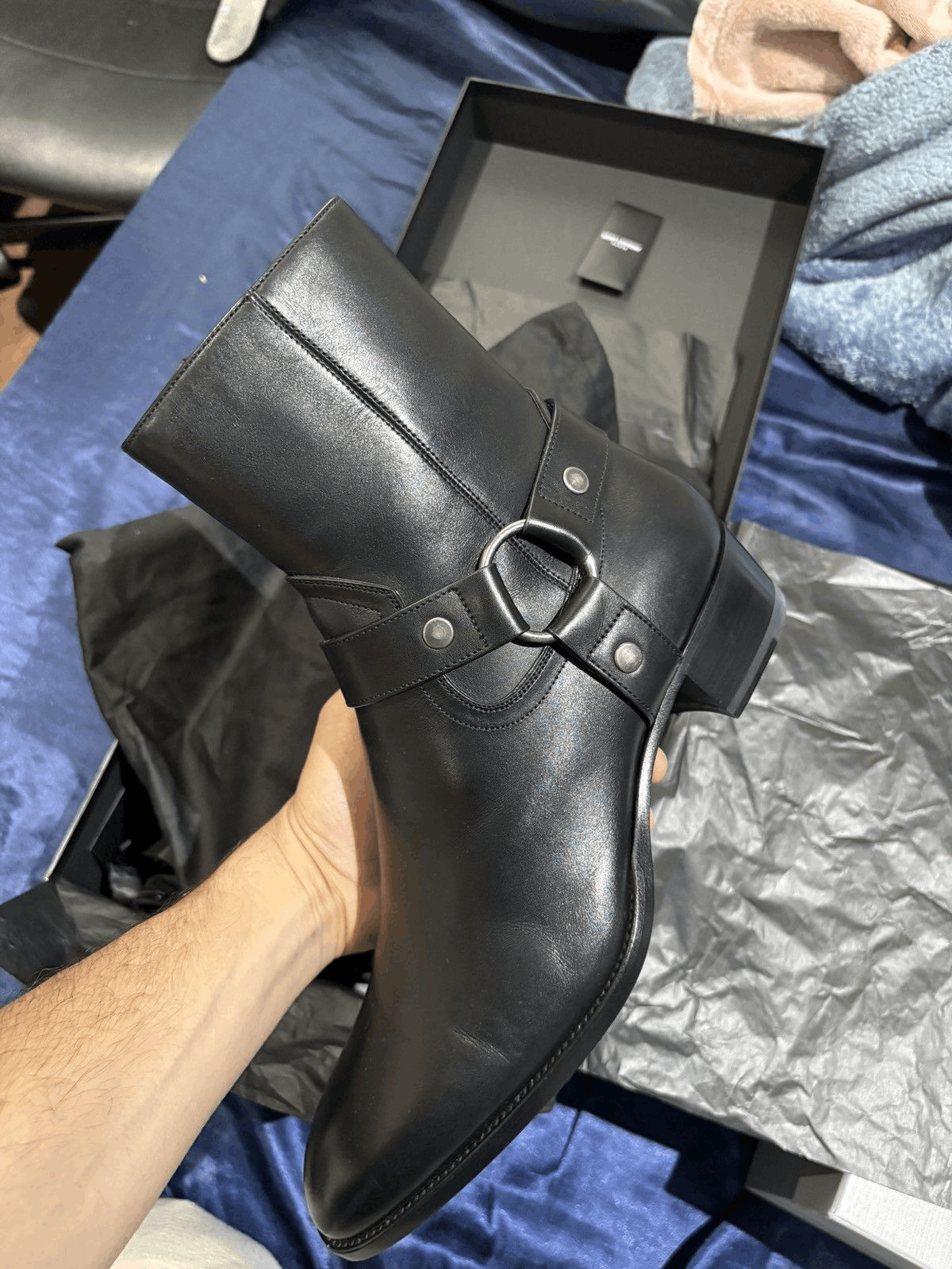 Saint Laurent Paris Saint Laurent Wyatt 30 Harness Boots - Black Leather - EU43 Size US 10 / EU 43 - 5 Thumbnail