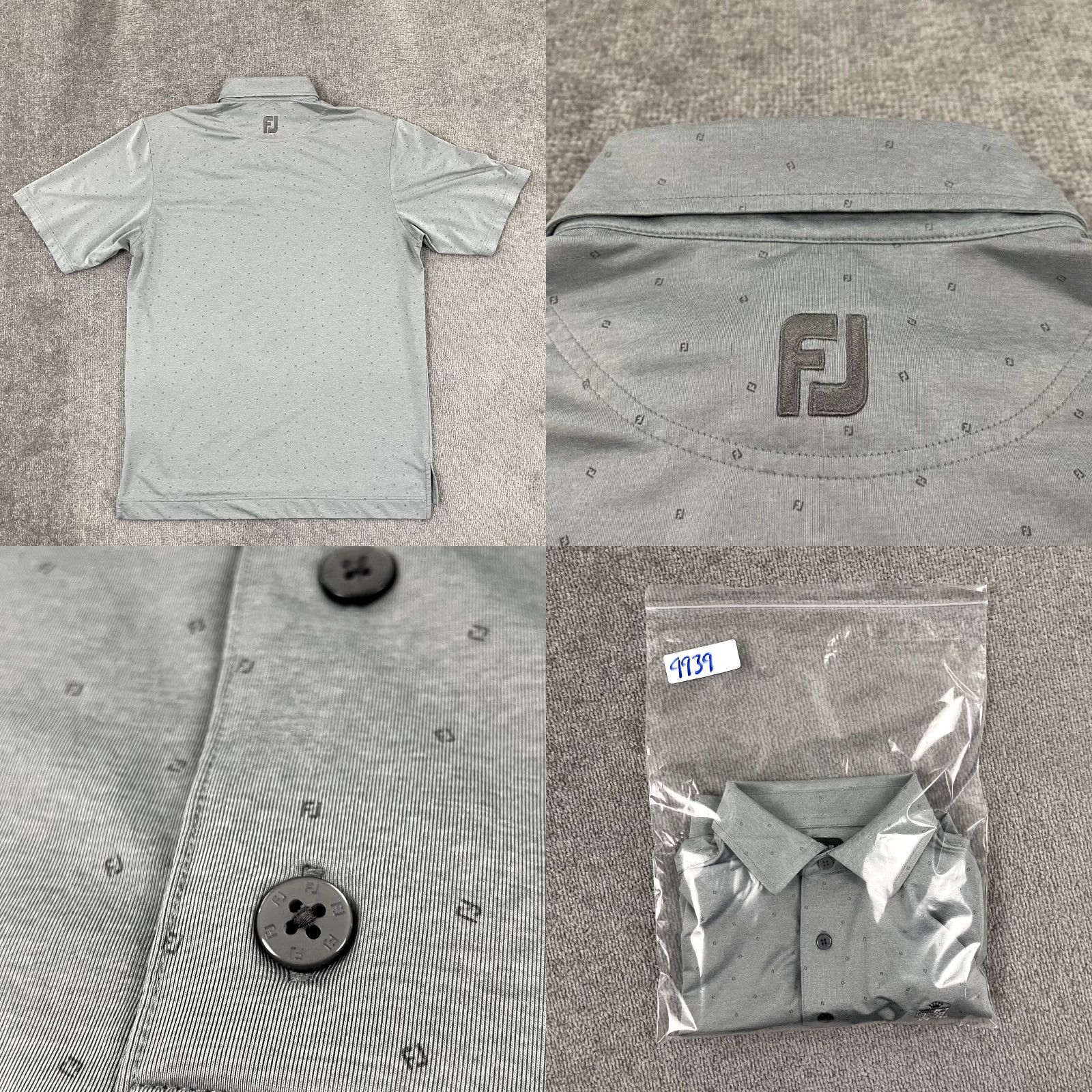Footjoy FootJoy Polo Shirt Mens Medium Gray Dupont Country Club Golf DE Monogram Print Shirt Size US M / EU 48-50 / 2 - 8 Thumbnail