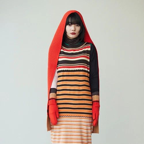 Marni × Uniqlo Uniqlo Marni 22AW Popcorn Knit Hooded Scarf Size ONE SIZE - 3 Thumbnail