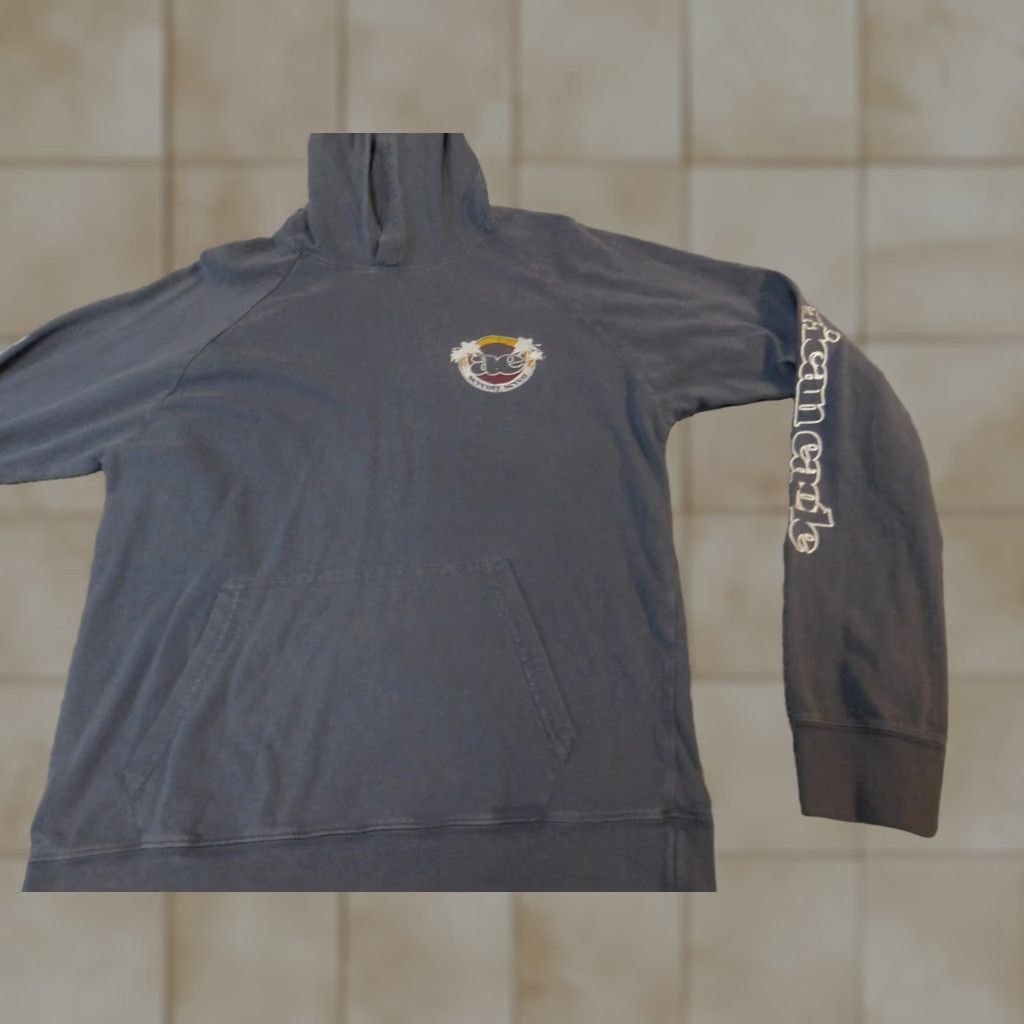American Eagle Outfitters American Eagle Outfitters Hoodie Womens XS Pullover Lightweight Blue Mock Neck Zip Activewear Logo Pattern Solid Cross-Brand Pullover Size XS / US 0-2 / IT 36-38 - 1 Thumbnail