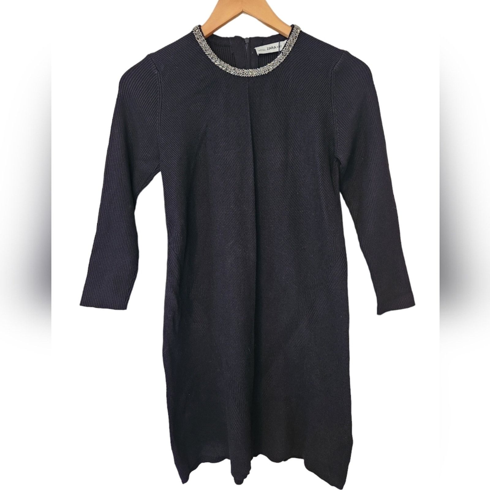 Zara NWT Zara Knit Beaded Neck Sweater Dress Small Size S / US 4 / IT 40 - 6 Thumbnail