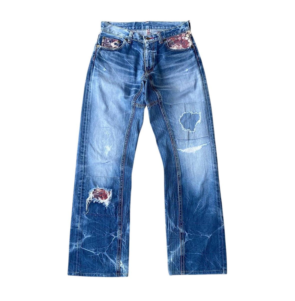 Eternal W29 EXTERNAL JAPAN DISTRESSED THUNDERSTORM MARK FADED BLUE Size US 30 / EU 46 - 1 Thumbnail