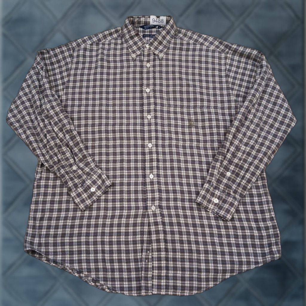 Nautica Nautica Shirt Mens Large Gray Beige Plaid Long Sleeve Button Down Cotton Size US L / EU 52-54 / 3 - 1 Thumbnail