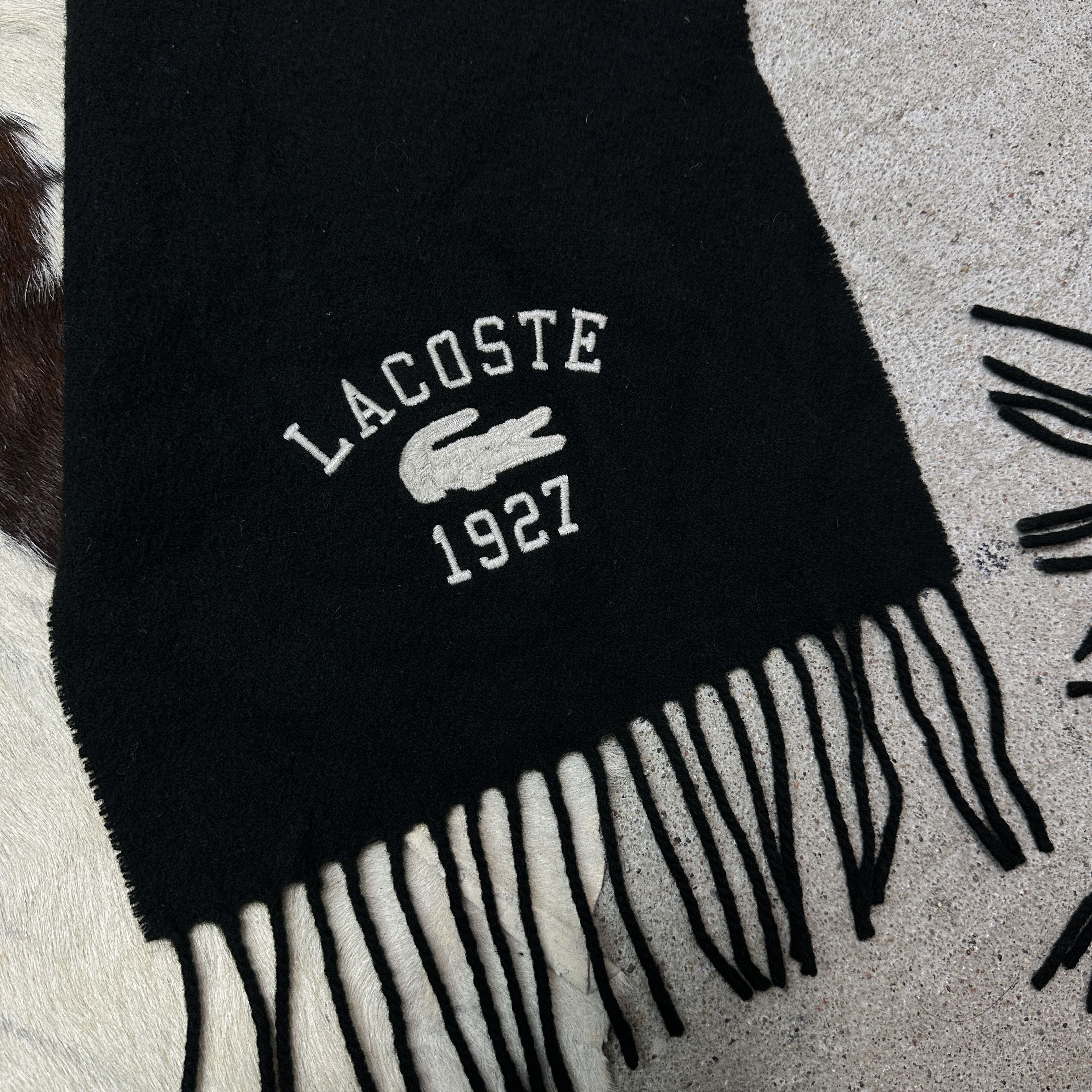 Lacoste Vintage Woolen Sporty Outdoor Lacoste Scarf Y2K Size ONE SIZE - 3 Thumbnail