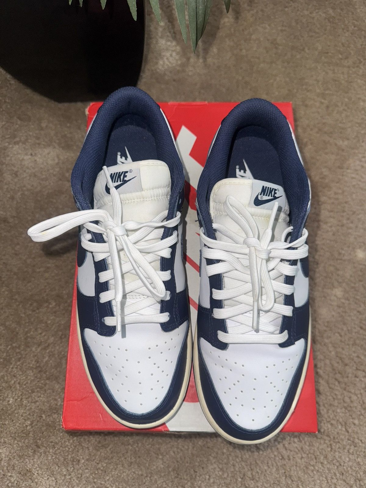 Nike Nike Dunk White/Navy - Sz.10 - 9/10 Condition Size US 10 / EU 43 - 2 Thumbnail