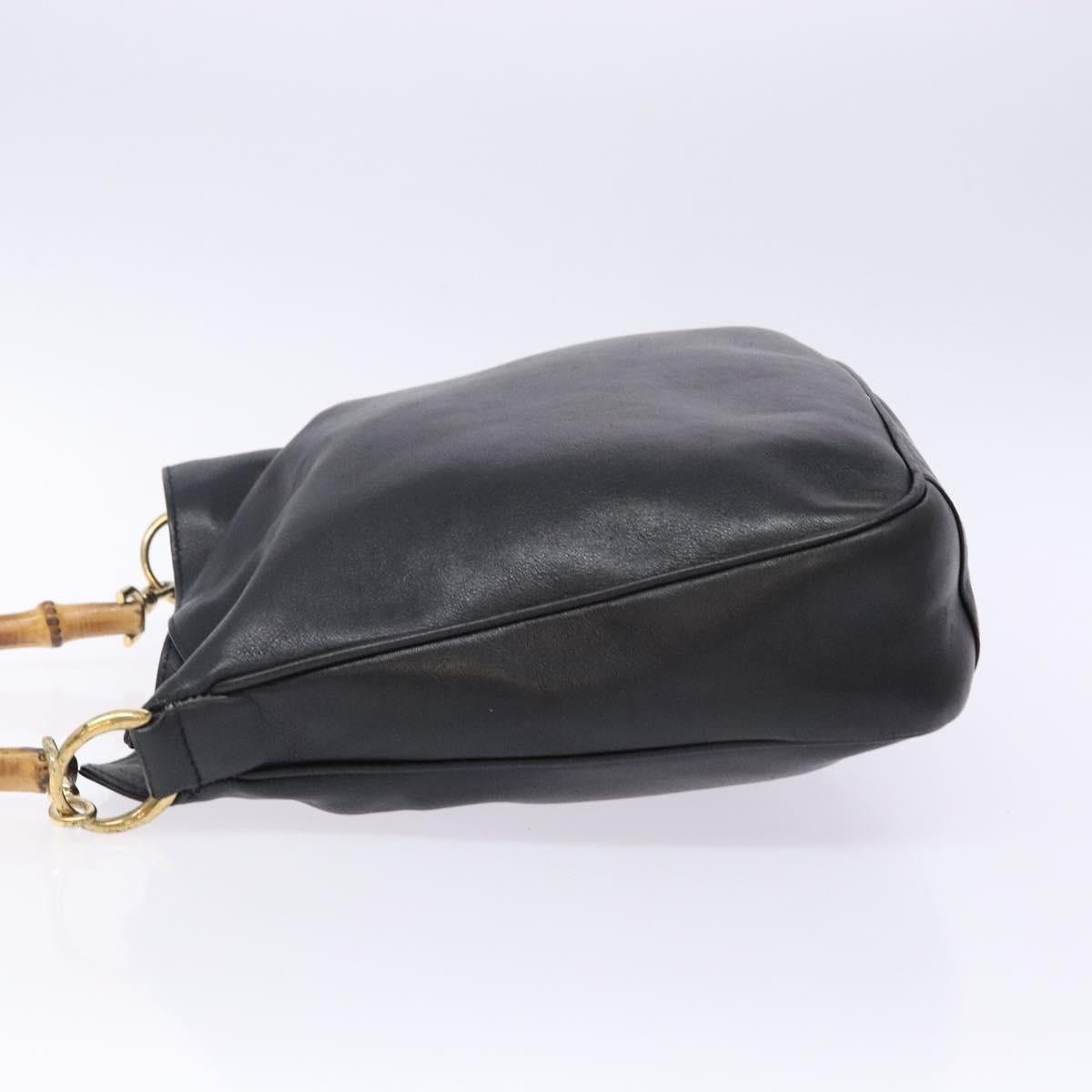 Gucci GUCCI Bamboo Hand Bag Leather Black Gold 001 1998 001 1998 Size ONE SIZE - 5 Thumbnail
