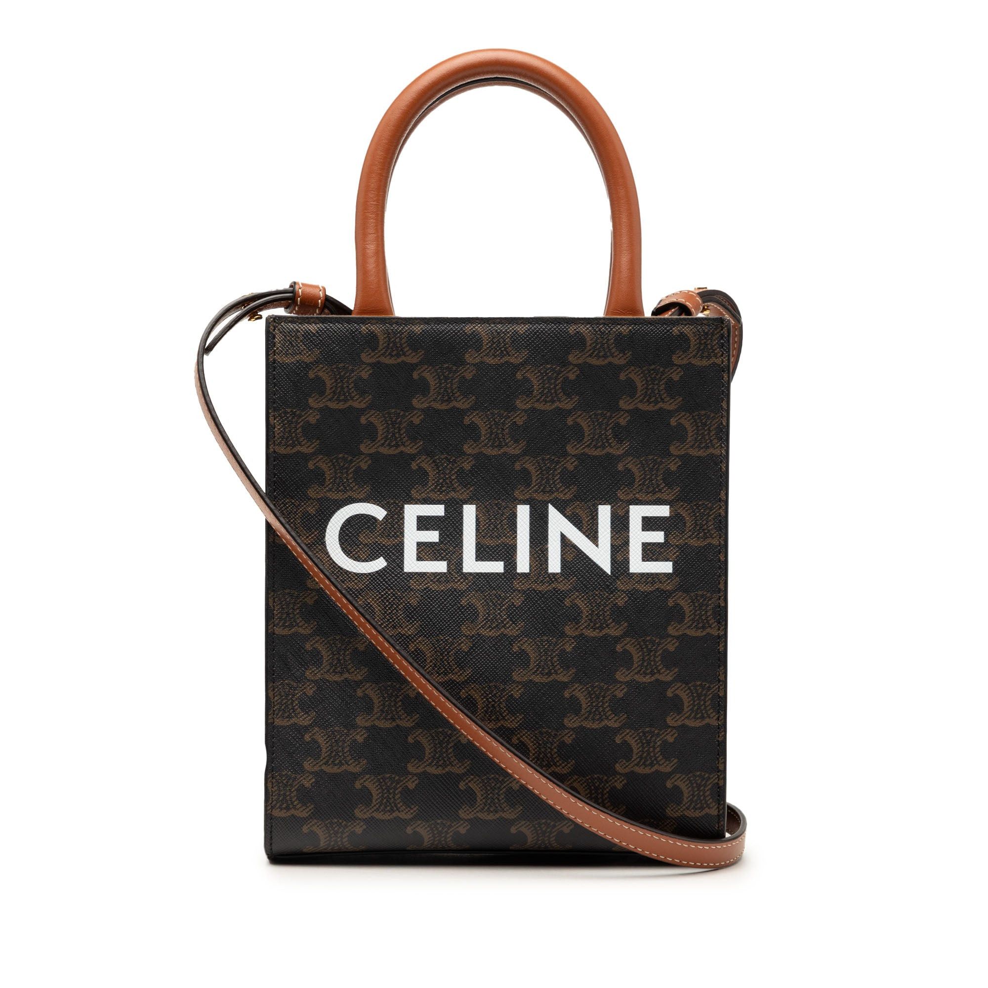 Celine Mini Triomphe Coated Canvas Vertical Cabas Satchel Size ONE SIZE - 1 Thumbnail