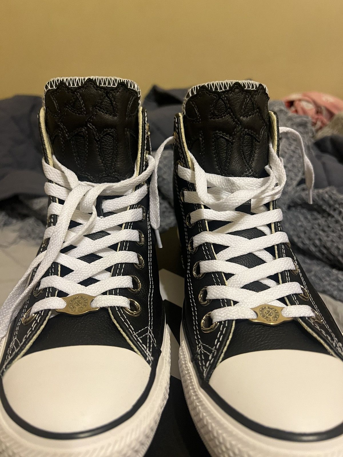 Chrome heart x Converse Hi Top Triple Cross Patch