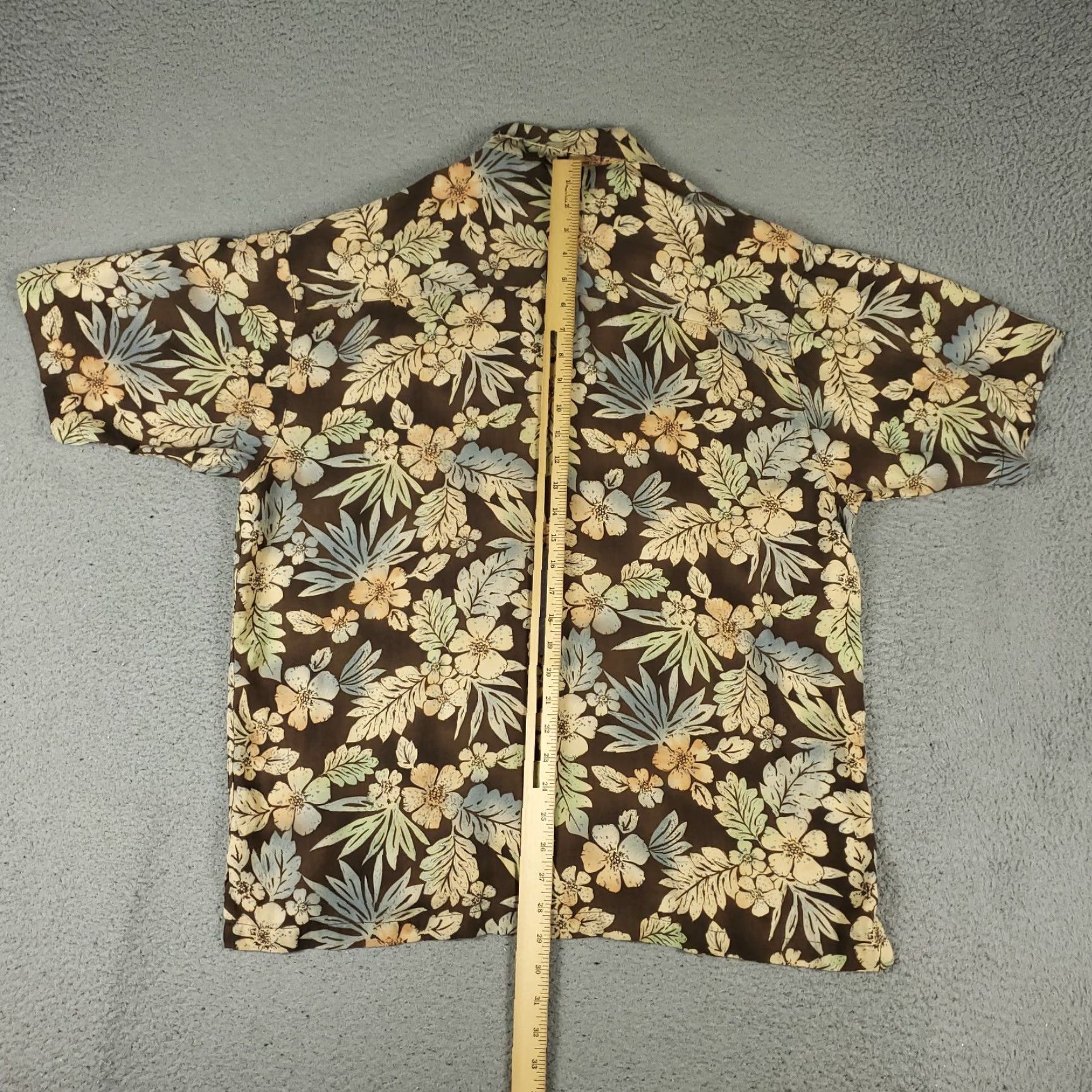 Vintage Burma Bibas Shirt Mens Large Brown Floral Silk Button-Up Short Sleeve Size US L / EU 52-54 / 3 - 4 Thumbnail