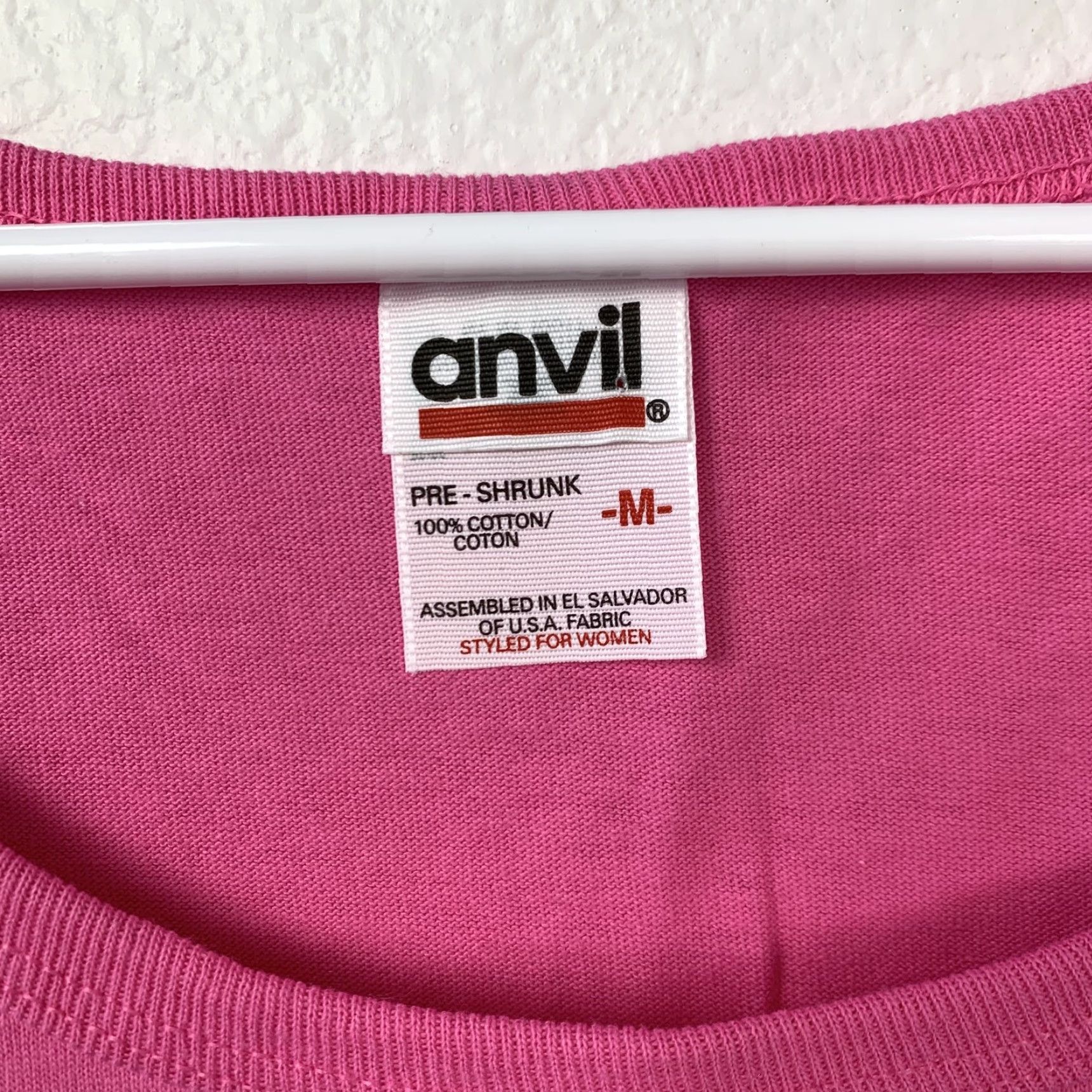 Anvil VINTAGE Anvil Tank Top Shirt Women's M Pink 100% Cotton Sleeveless Deadstock Tank Top Shirt Size M / US 6-8 / IT 42-44 - 3 Thumbnail