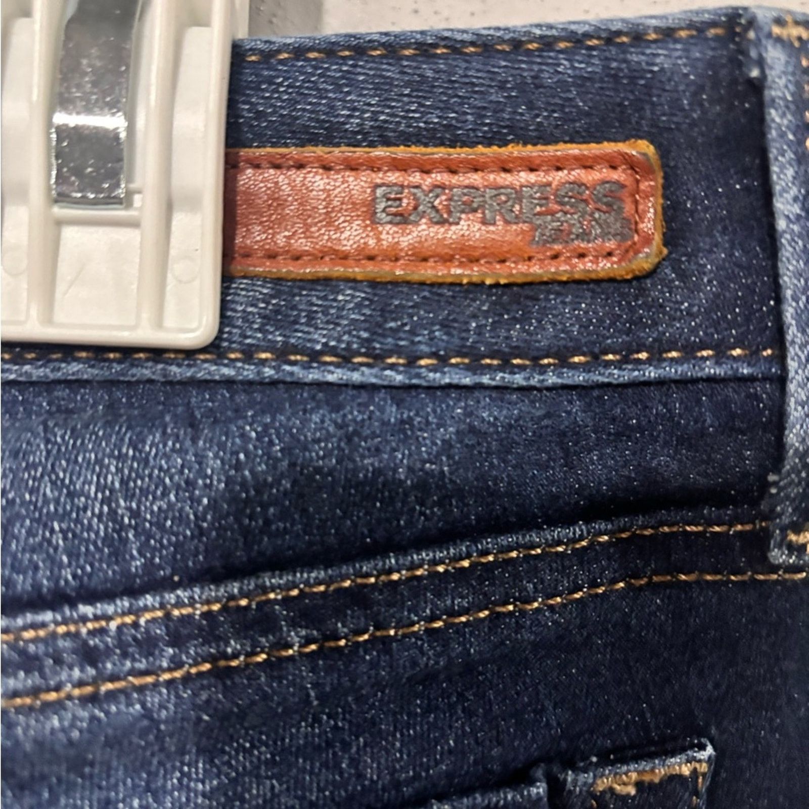 Express Express Dark Indigo Straight Low Rise Bootcut Jeans Size 4R Size 27" / US 4 / IT 40 - 5 Thumbnail