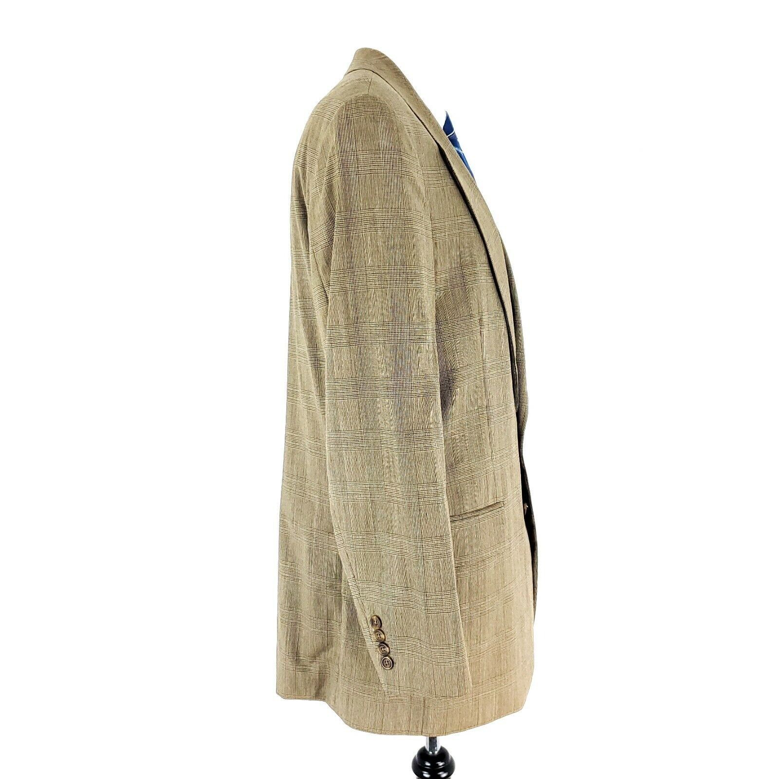Ralph Lauren Chaps Ralph Lauren Wool 2 Button Blazer 42L Brown Glen Plaid Size 42L - 7 Thumbnail