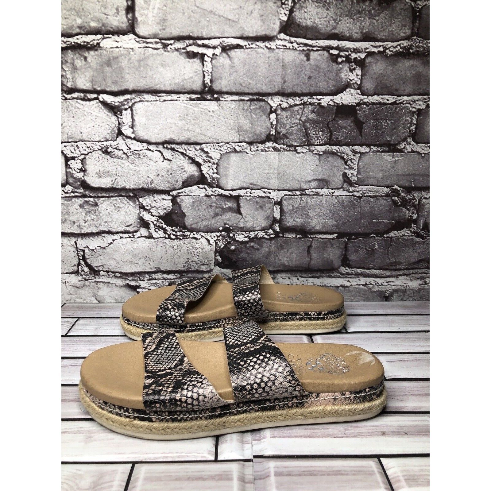 Vince Camuto Vince Camuto Rynnah Ivory Leather Snake Espadrille Sandals W Size US 6.5 / IT 36.5 - 5 Thumbnail
