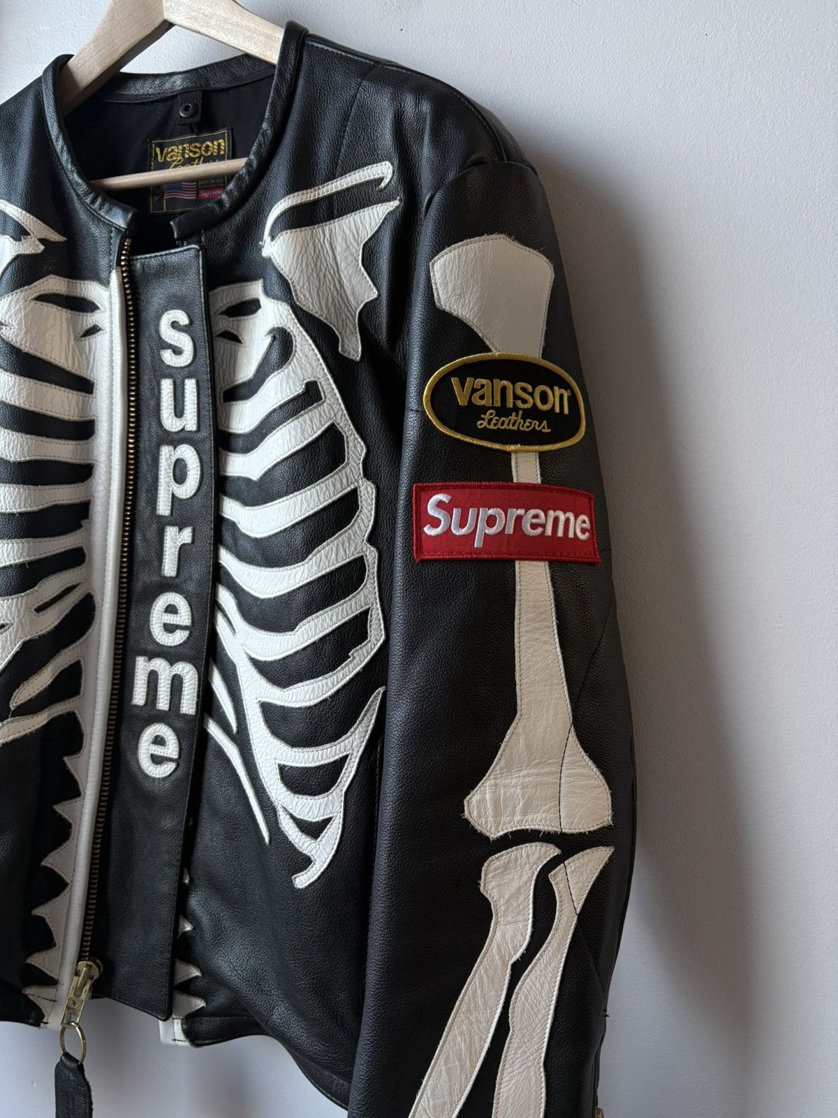 Supreme × Vanson Leathers Supreme X Vanson leathers SS17 "bones" leather jacket Size US L / EU 52-54 / 3 - 5 Thumbnail
