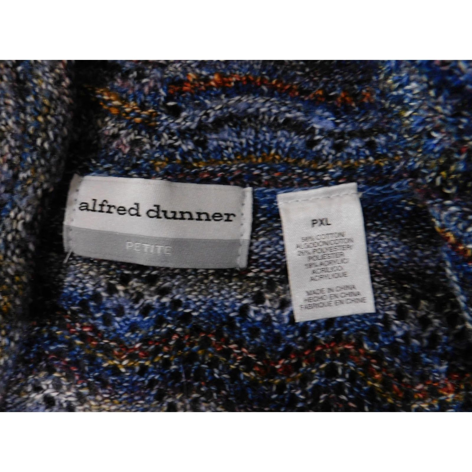 Vintage VINTAGE Alfred Dunner Sweater Womens Petite XL Striped Open Front 3/4 Sleeve Cardigan Size XL / US 12-14 / IT 48-50 - 6 Thumbnail