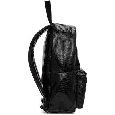 Comme des Garcons Comme des Garcons Black Small Croc Faux-Leather Backpack Size ONE SIZE - 8 Thumbnail