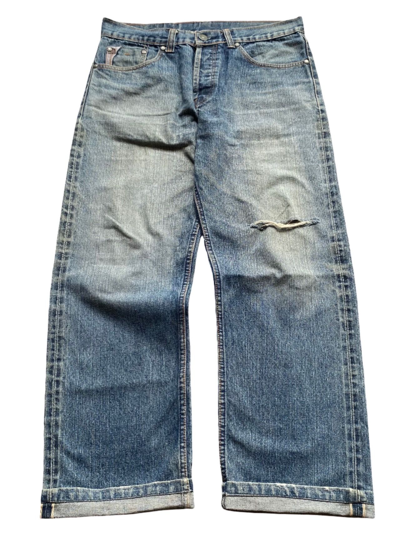 Levi's Rare Vintage💥 LEVIS 501 Big E Distressed Selvedge Jeans Size US 33 - 1 Thumbnail