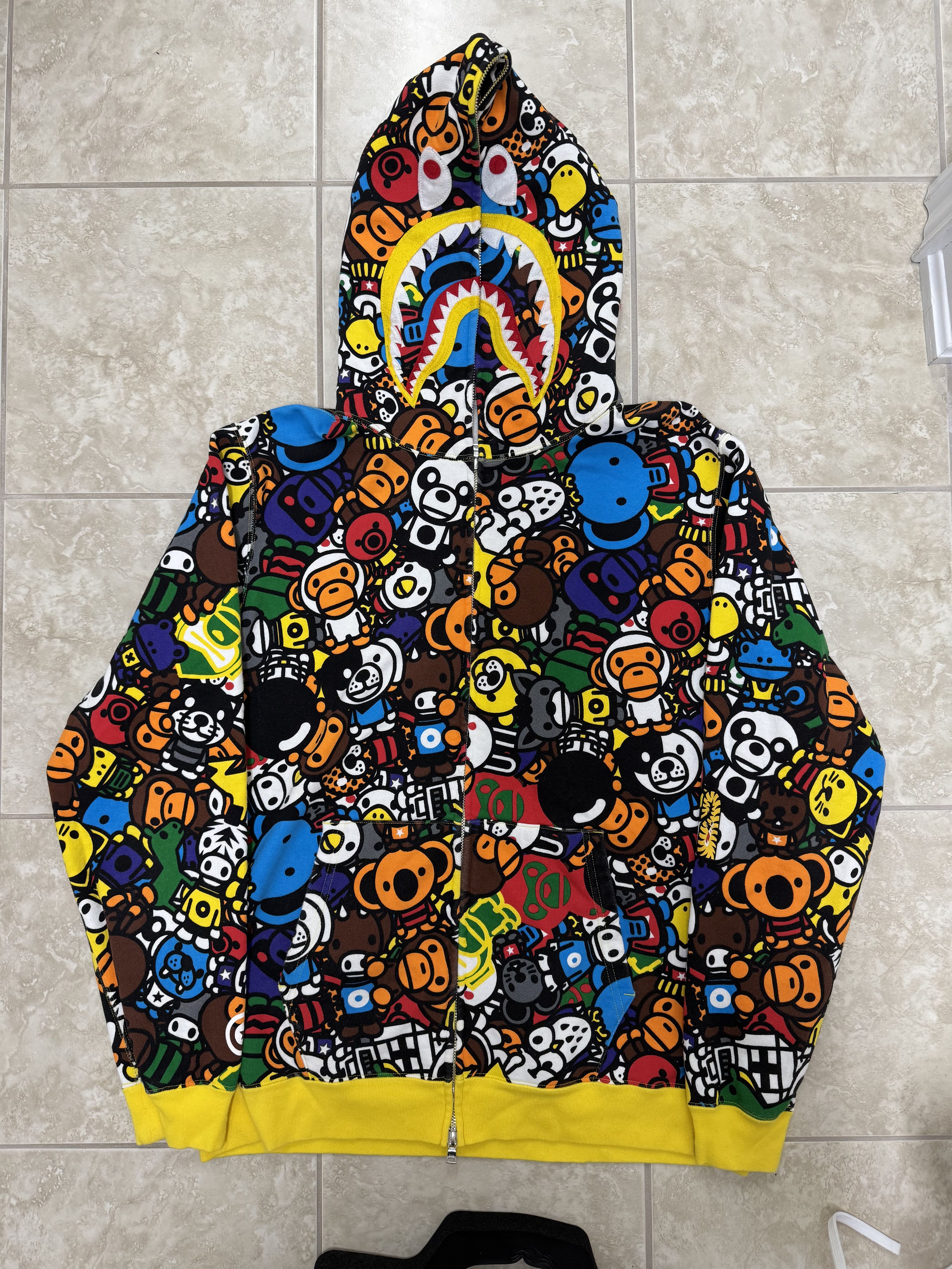 Bape Milo Multicolor Safari PONR Shark Full Zip Hoodie
