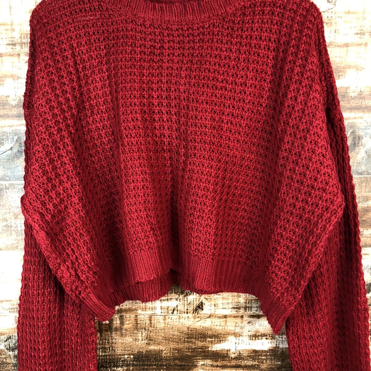 Vintage YPS Red ripped vintage crop top Knitwear #A1378 Size M / US 6-8 / IT 42-44 - 6 Thumbnail