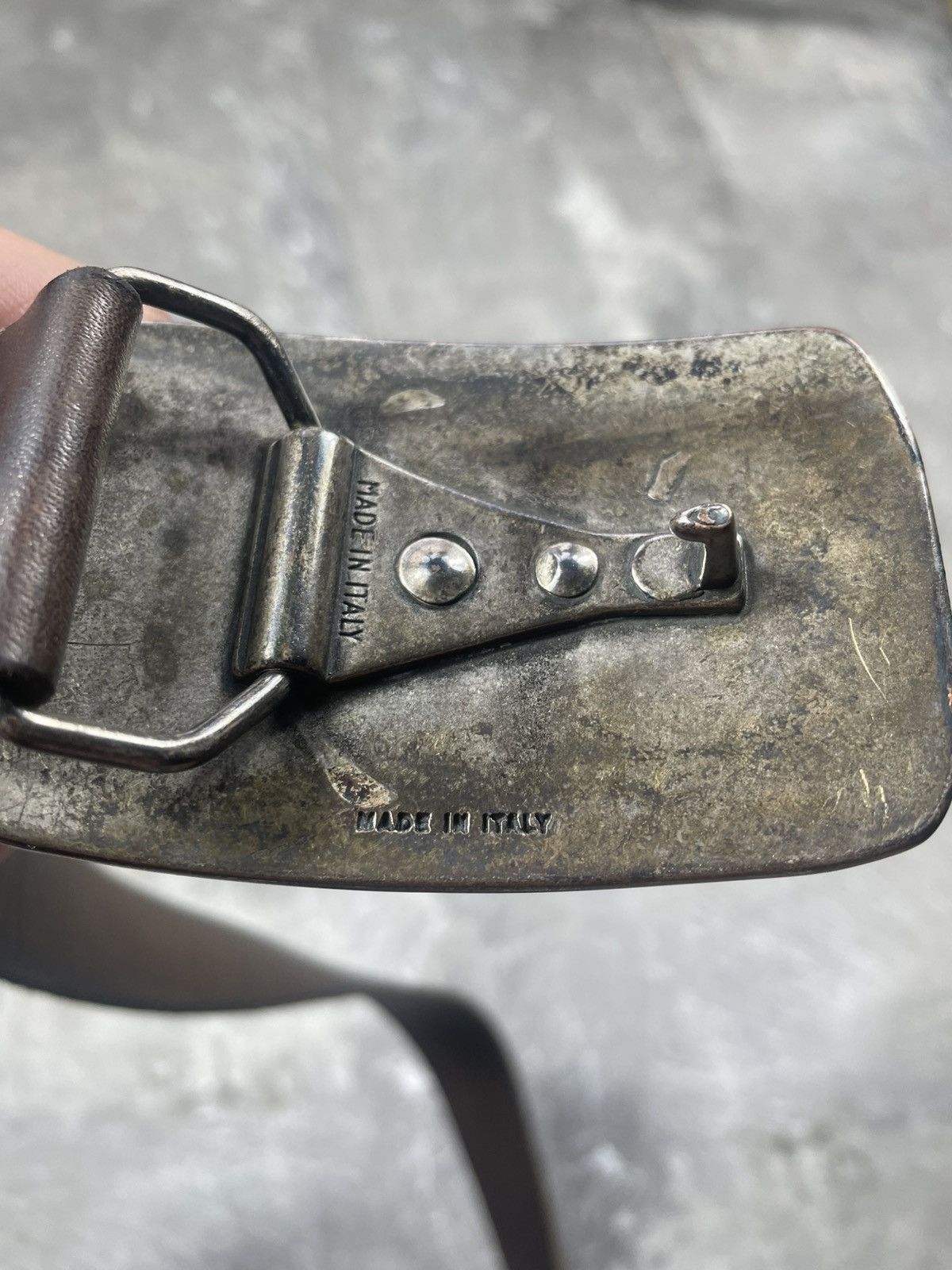 Emporio Armani Vintage Emporio Armani Big Logo Metal Buckle Brown Leather Size ONE SIZE - 5 Thumbnail
