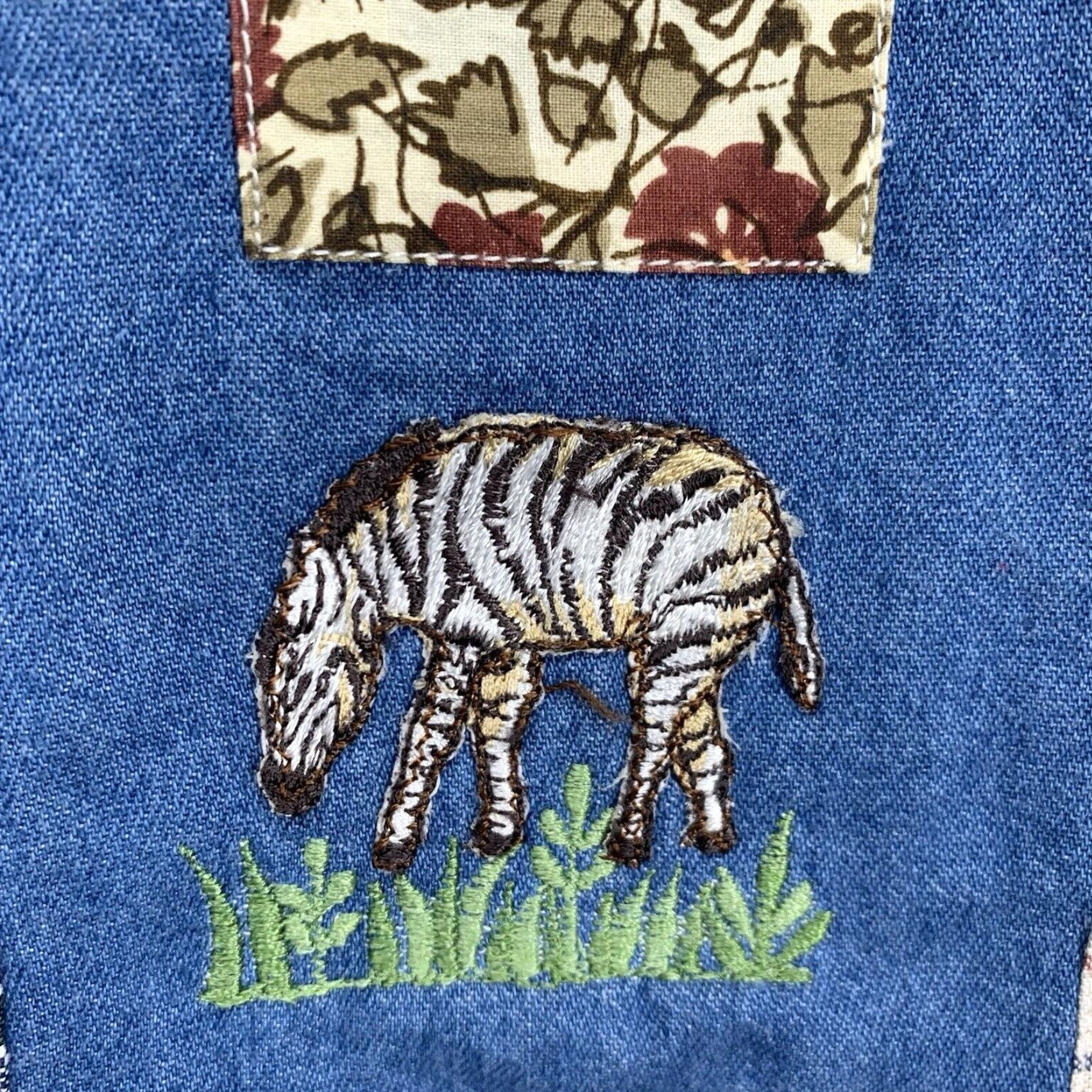 Vintage Vintage Casey Max Small Vest Patchwork Quilt Cottage Wild Animals Detailed Size S / US 4 / IT 40 - 4 Thumbnail