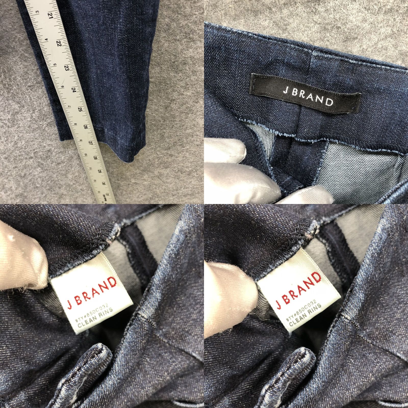 J Brand J. Brand Cropped Skinny Jeans Womens Size 24 Dark Wash Side Zip Mid Rise Jeans Women 24 Skinny 27in inseam Size 42" / US 20 - 8 Thumbnail