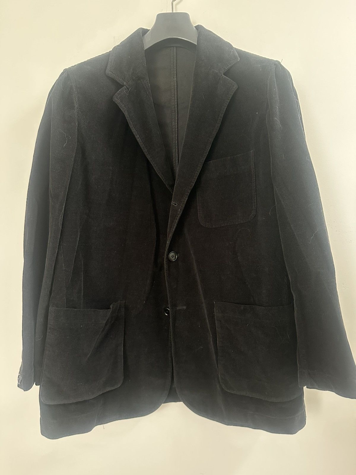 Arnold Zimberg Italian Luxury Black Corduroy Blazer Arnold Zinberg – XL Size 48R - 1 Thumbnail