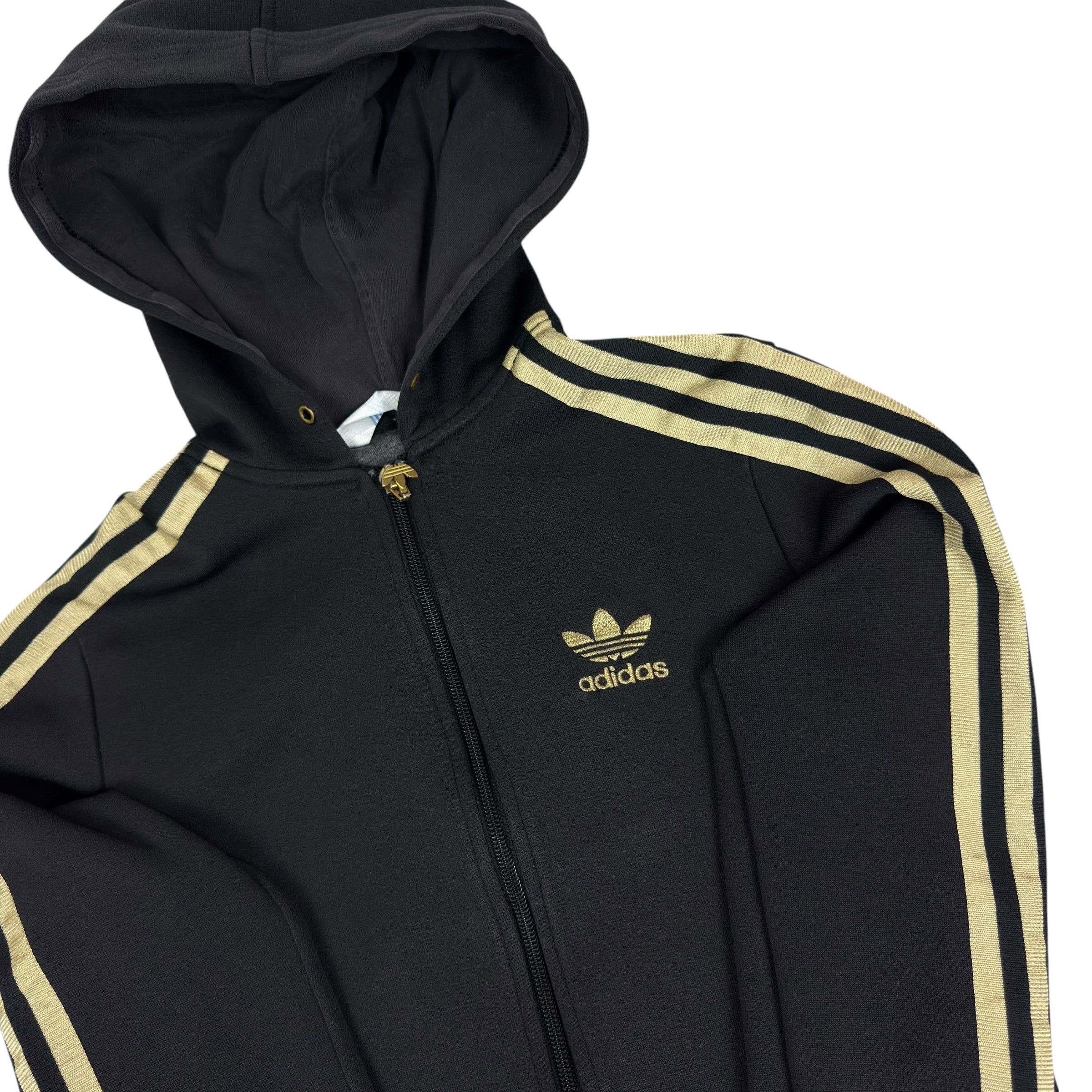 Adidas Adidas Women's Black Gold 3-Stripes Full Zip Hoodie Small Size S / US 4 / IT 40 - 4 Thumbnail