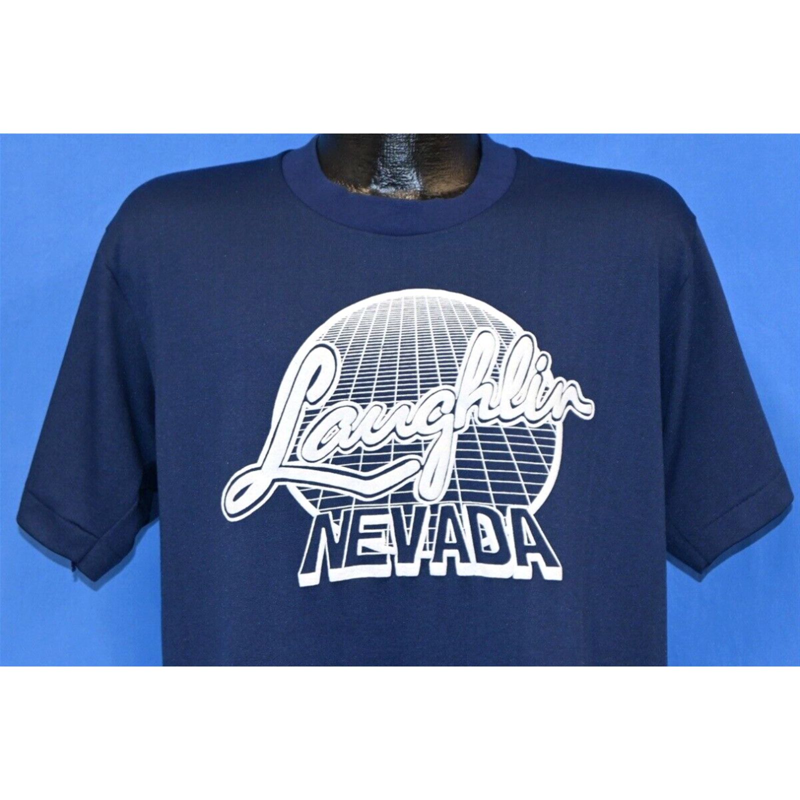 image of Clarks Vintage 80's Laughlin Nevada Puffy Paint Clark County Las Vegas Travel T-Shirt L in White (S