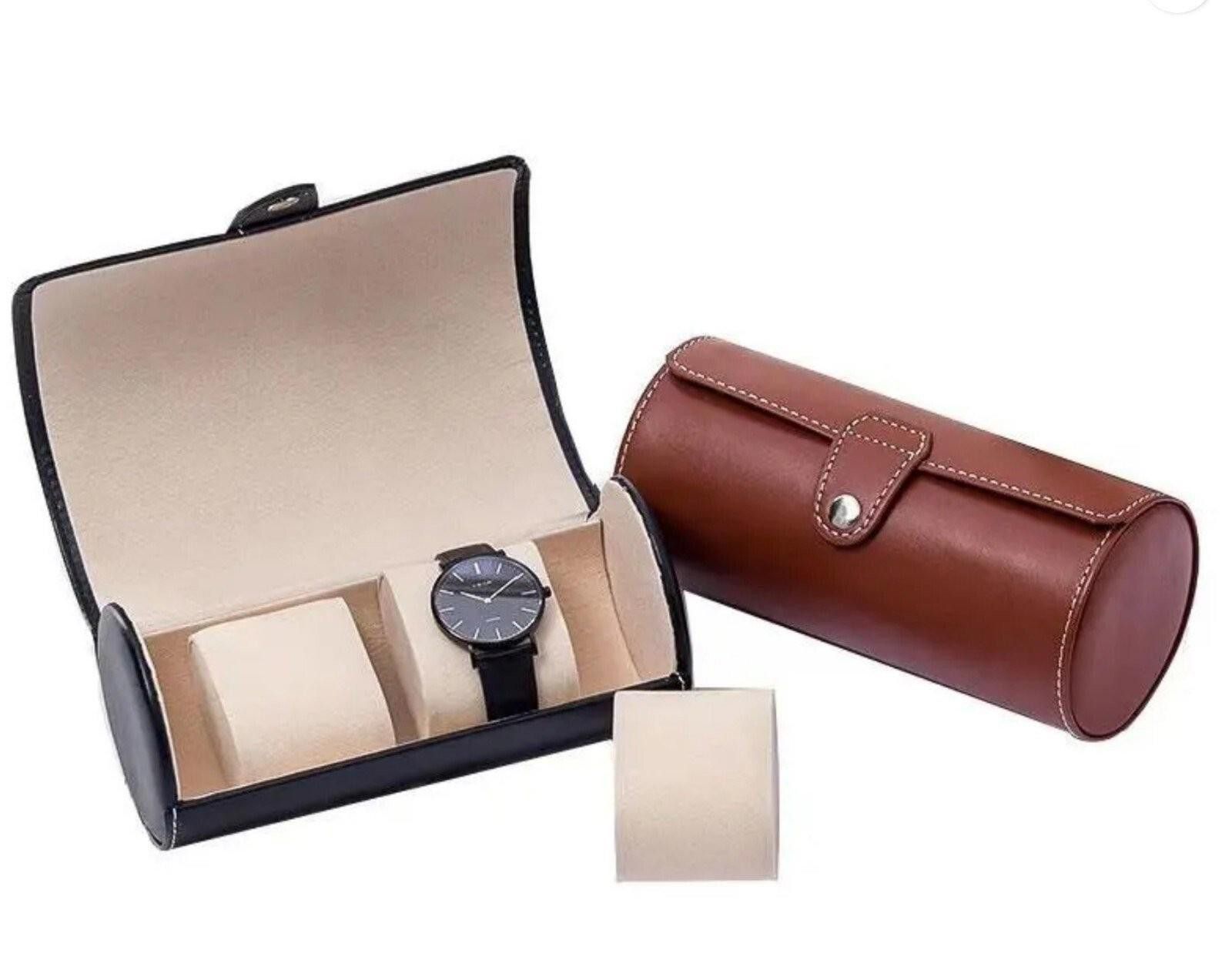 Other PU Leather Watch Travel Case up to 3 Watches Black by KSLC Size ONE SIZE - 3 Thumbnail