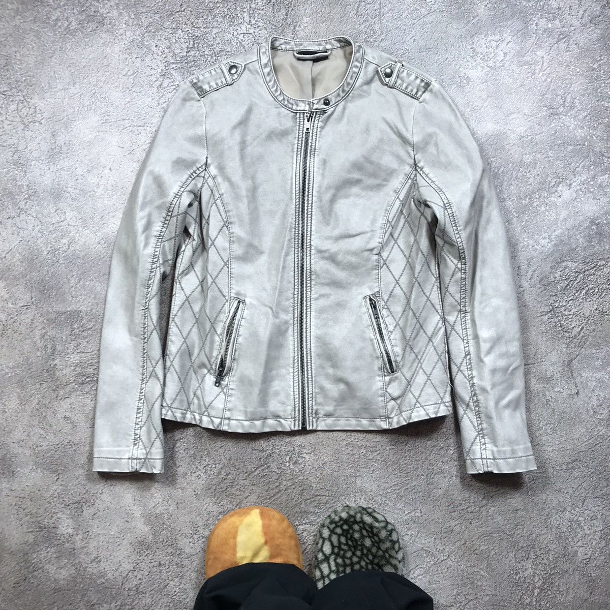 Vintage Vintage 90s Y2K Quilted Moto Jacket Streetwear Cropped M Size M / US 6-8 / IT 42-44 - 1 Thumbnail
