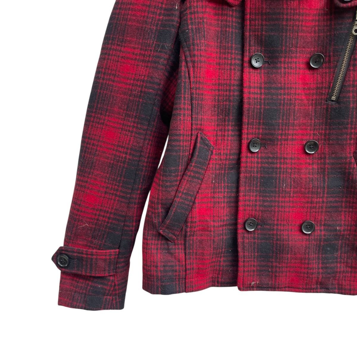 If Six Was Nine 💥Rattle Trap Wool Shaadow Plaid Rabbit Fur Collar Peacoat Size US M / EU 48-50 / 2 - 5 Thumbnail