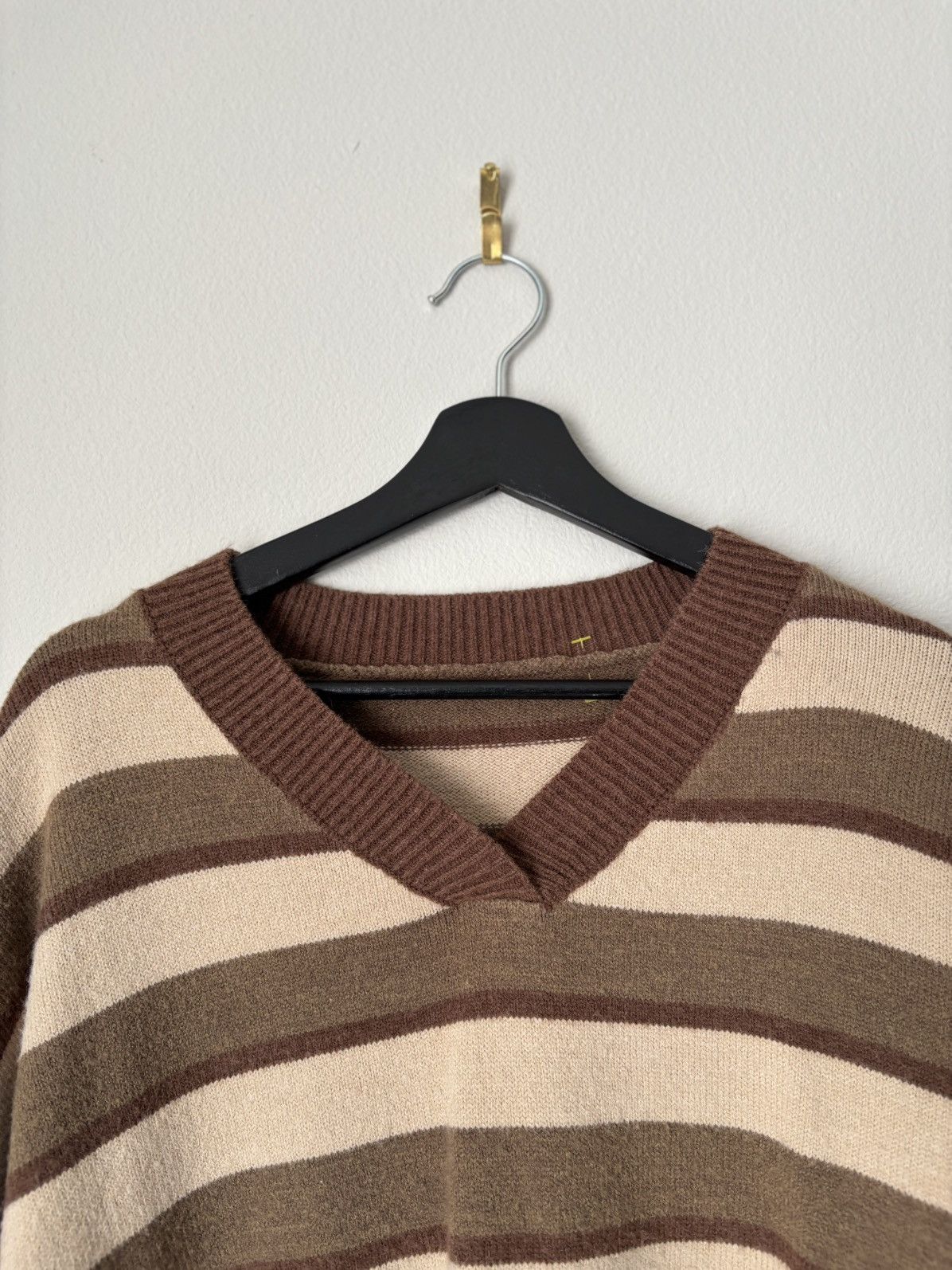 Vintage Dazy Striped V neck Sweater Size US L / EU 52-54 / 3 - 4 Thumbnail