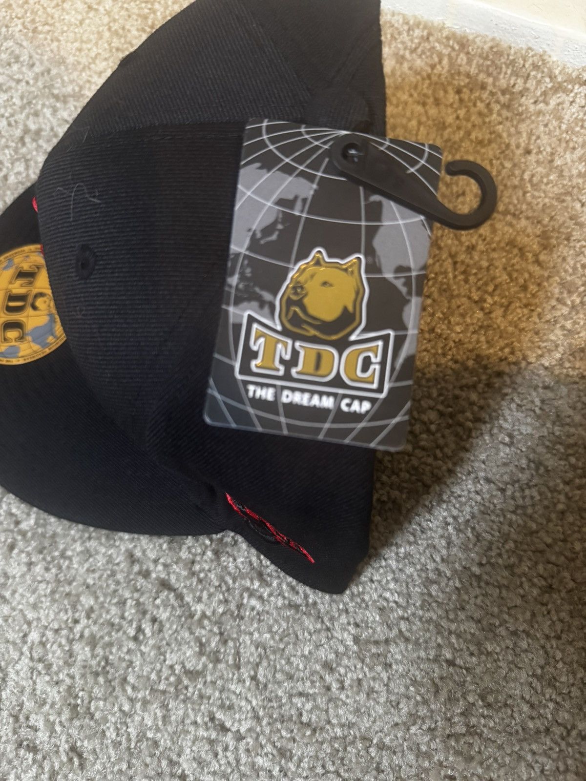 Playboi Carti Playboi Carti YVL Fitted hat RED ON BLACK + Brand New Size ONE SIZE - 4 Thumbnail