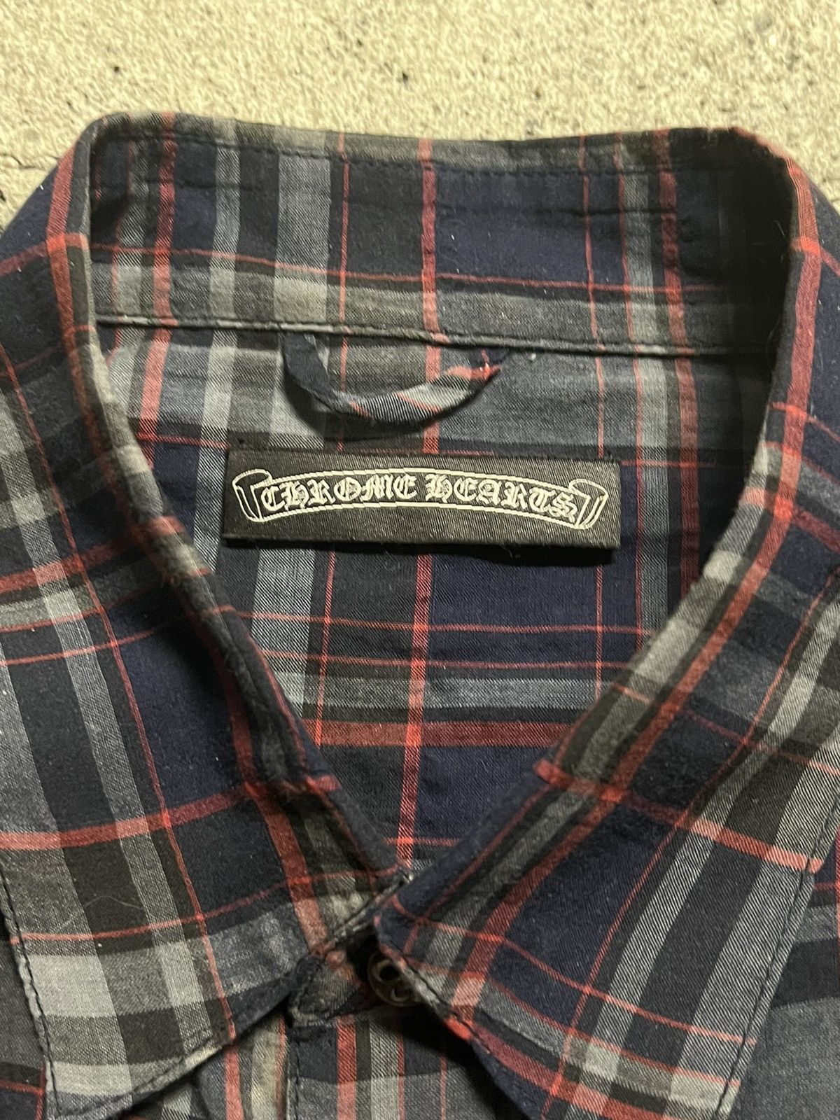 Chrome Hearts 2000s Chrome Hearts Leather “Fleur De Lis” Patch Flannel Size US L / EU 52-54 / 3 - 11 Thumbnail