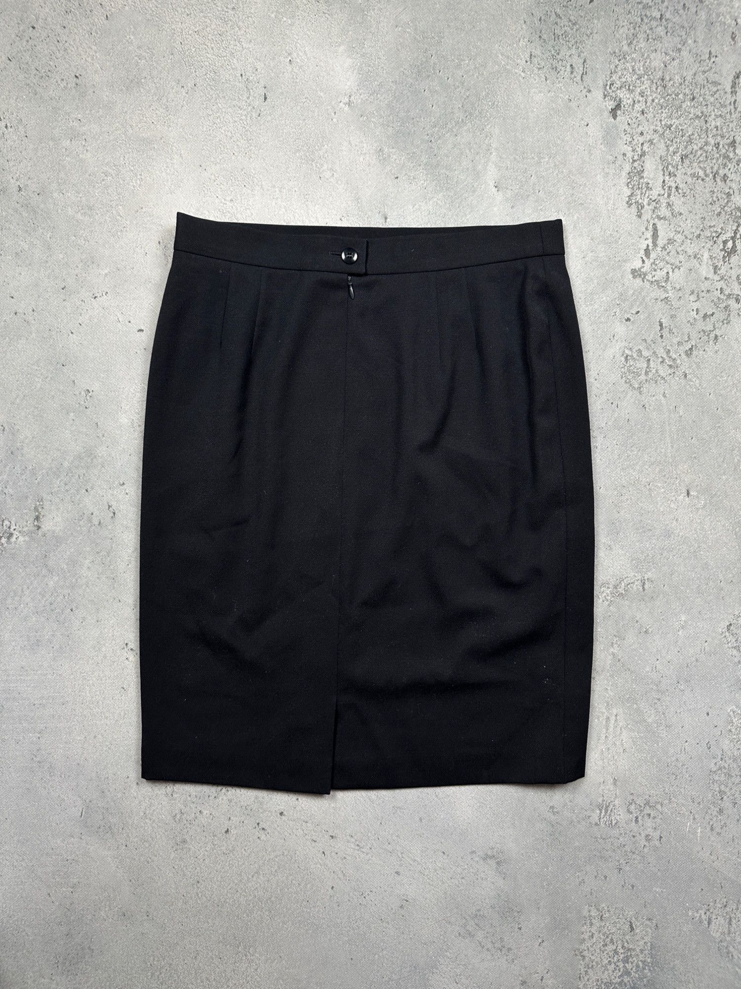 Escada Vintage Escada Virgin Wool Pencil Midi Skirt Black Archive Size 33" - 2 Thumbnail