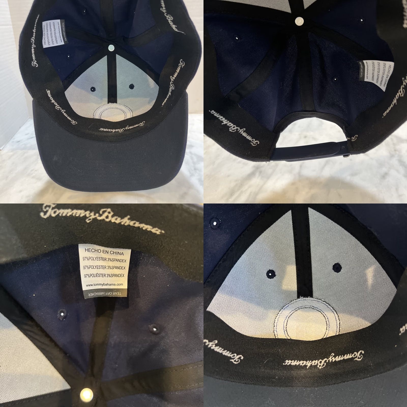 Tommy Bahama Tommy Bahama Hat Men’s Navy Blue Snapback Round Logo Polyester Spandex Mens One Size Adjustable Beach Caps Size ONE SIZE - 8 Thumbnail