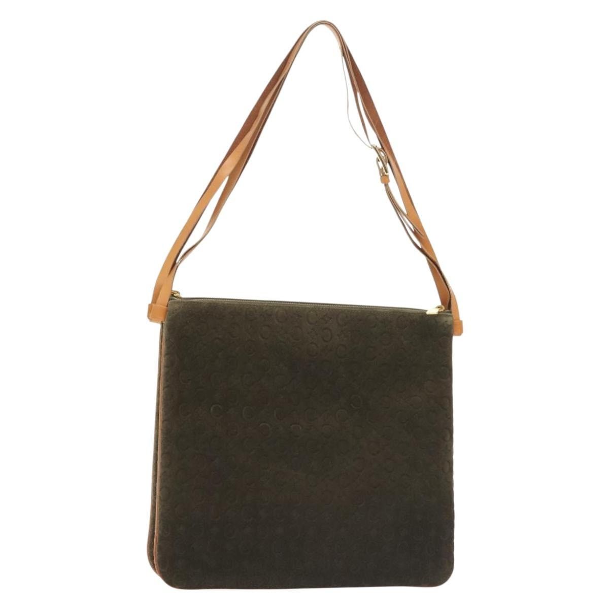 Celine CELINE C Macadam Canvas Shoulder Bag Suede Brown Gold Size ONE SIZE - 1 Thumbnail