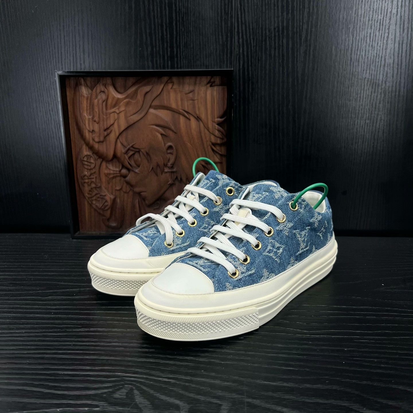 Louis Vuitton Louis Vuitton Denim Blue Lowtop Sneakers 35 Women Size US 5 / IT 35 - 1 Thumbnail