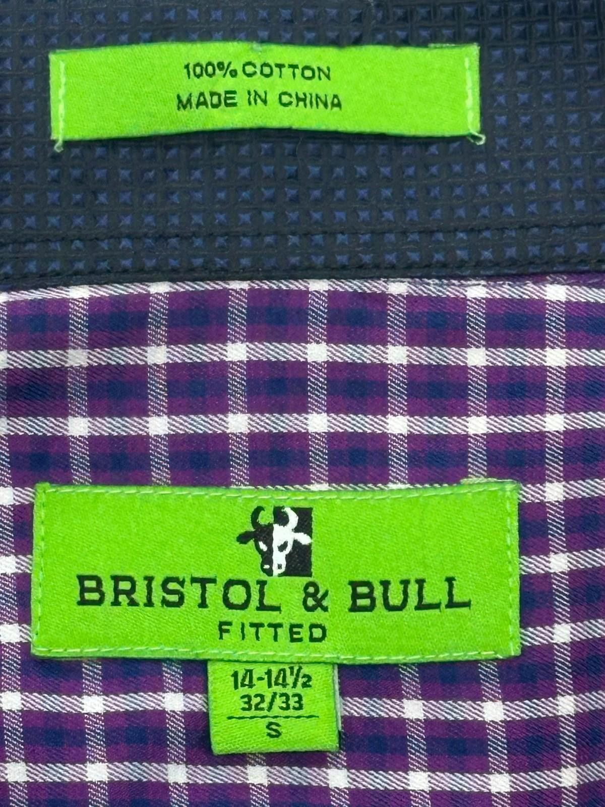 Other Bristol Bull Fitted 100% Cotton Button Up Purple Mens Small Size US S / EU 44-46 / 1 - 3 Thumbnail