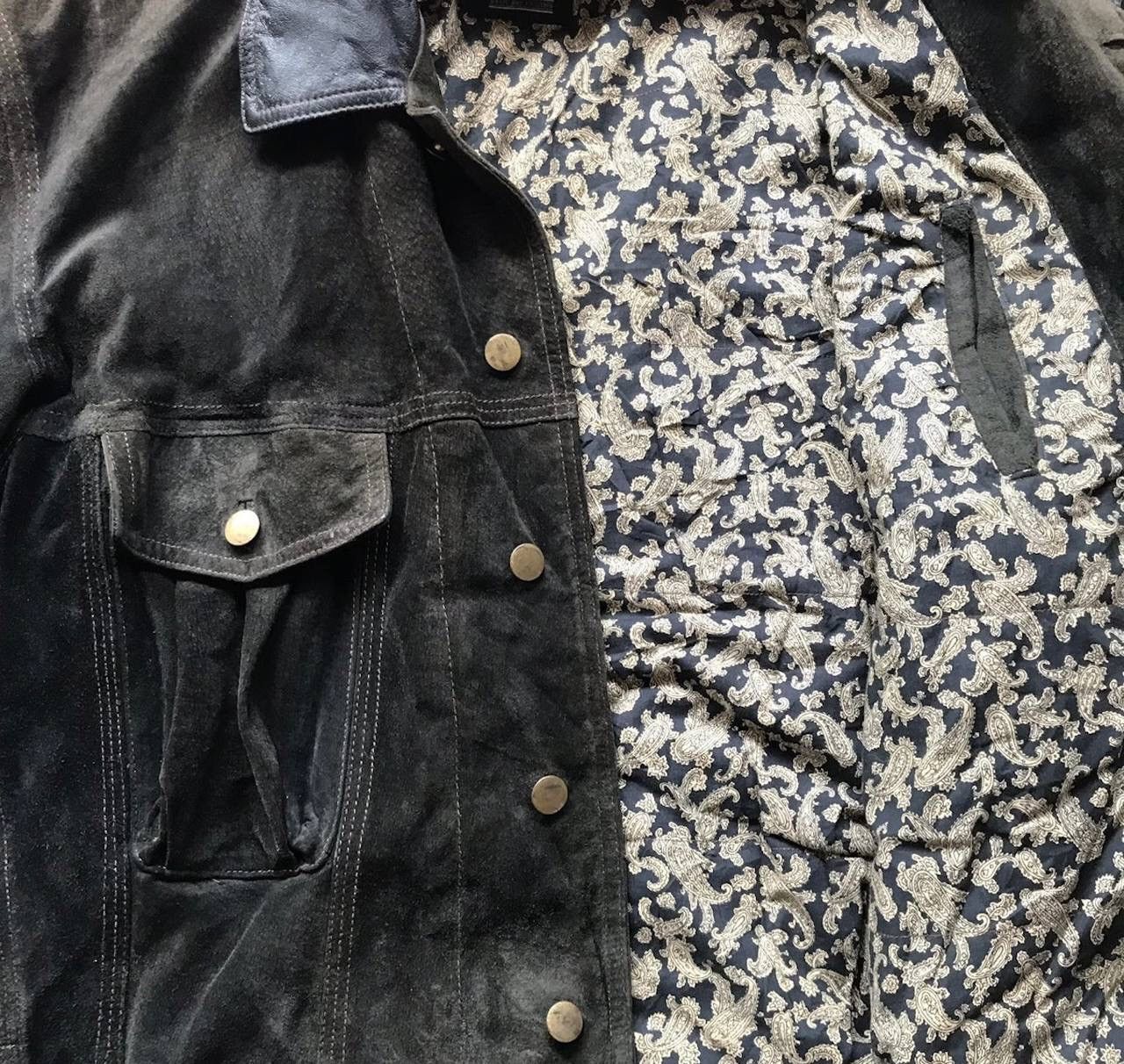 Vintage Vintage MIKEBIRNIES Suede Leather Jacket Paisley Lining Size US L / EU 52-54 / 3 - 4 Thumbnail