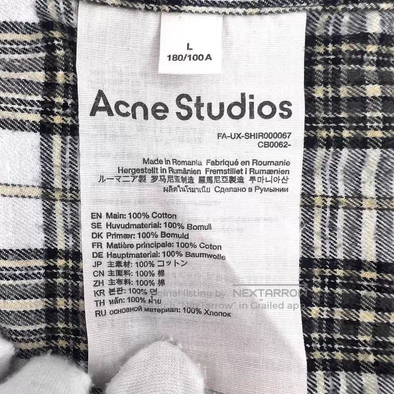 Acne Studios Acne Studios Color block check cotton collar single-breast Size US L / EU 52-54 / 3 - 6 Thumbnail