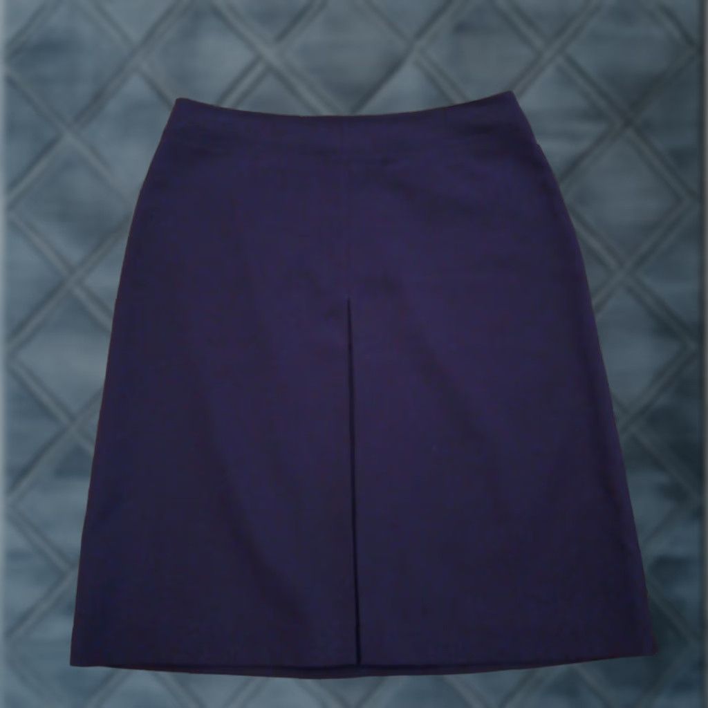 Vintage Hennes Skirt Women Knee Length Blue Polyester Pencil Pleat Zip 14 Regular Size 14 Vintage No Size 36" / US 14 / IT 50 - 1 Thumbnail