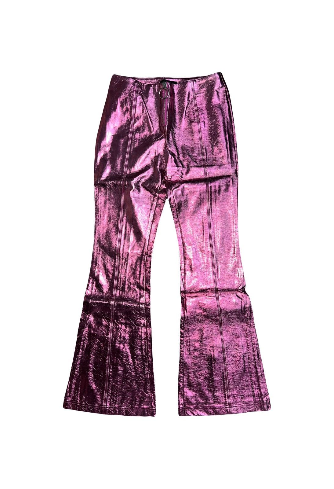 Dolls Kill Club Exx metallic faux leather flare pant 🎀💗 Size 26" / US 2 / IT 38 - 1 Thumbnail