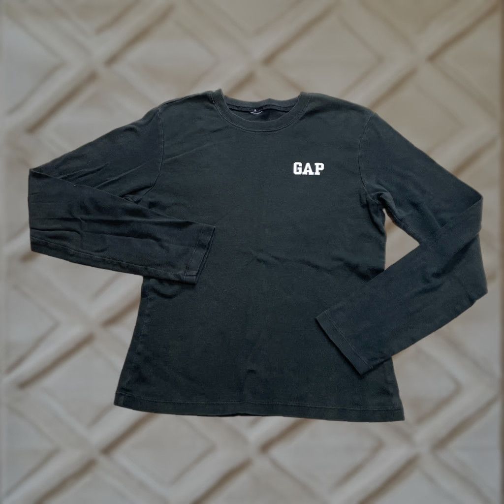 Gap Gap Shirt Juniors Small Black Long Sleeve Soft Cotton Solid Basic Casual Top Size S / US 4 / IT 40 - 1 Thumbnail