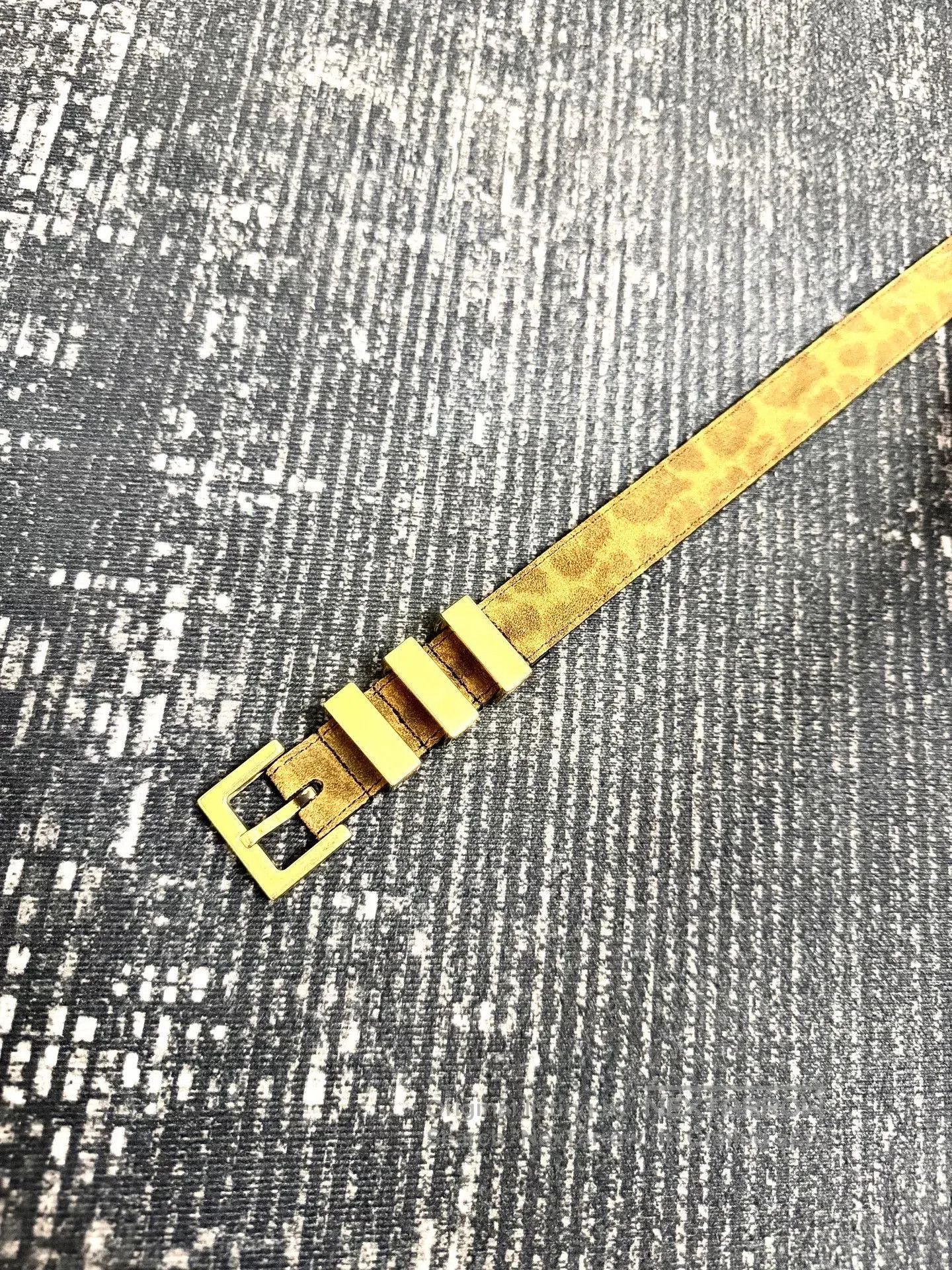 Saint Laurent Paris saint laurent suede leopard print belt. Size ONE SIZE - 2 Thumbnail
