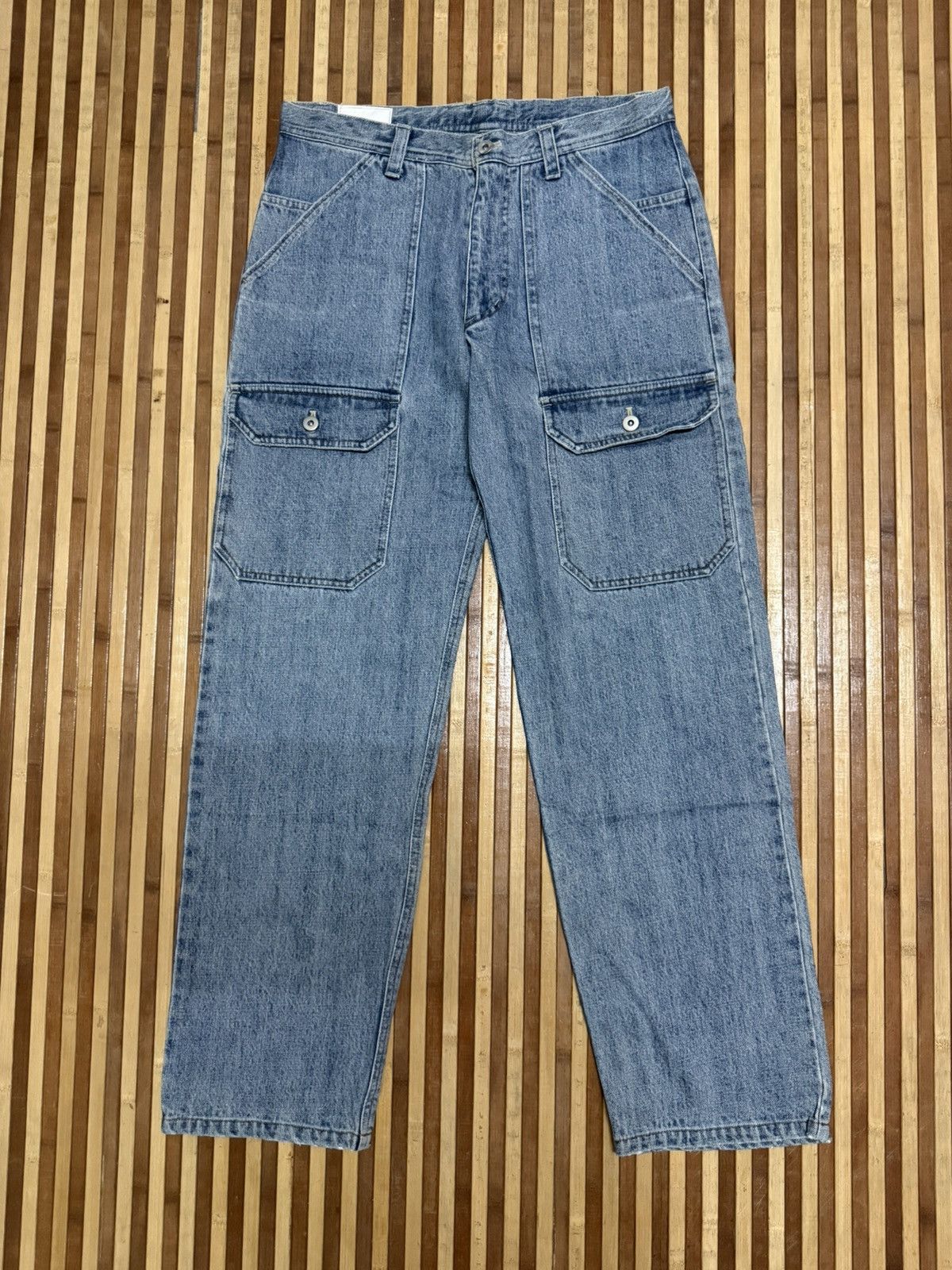 Japanese Brand STAS Cargo Pants Denim Bush Pocket Multipocket / Streetwear Size US 32 / EU 48 - 2 Thumbnail
