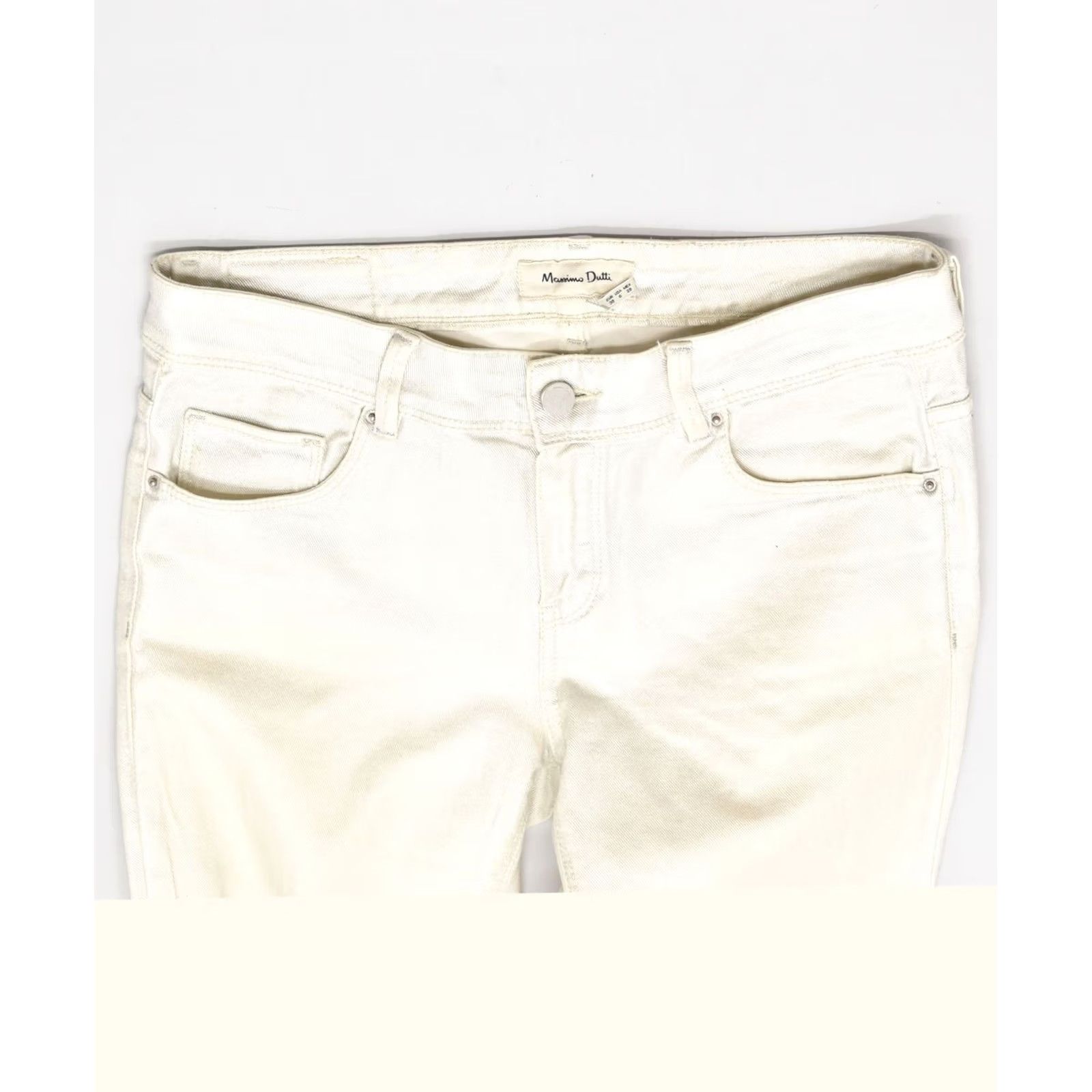 Massimo Dutti MASSIMO DUTTI Womens Skinny Casual Trousers W28 L28 White Size 28" / US 6 / IT 42 - 4 Thumbnail