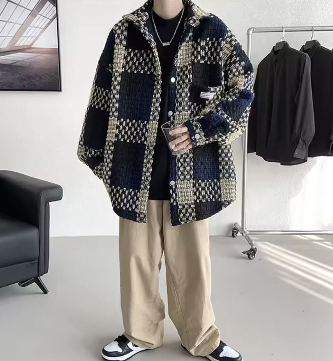 Japanese Brand Casual Plaid Knit Jaet Size US XXL / EU 58 / 5 - 5 Thumbnail
